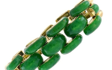 Marsh & Co. Jade 14k Yellow Gold Retro Bracelet