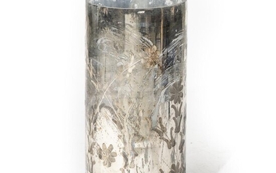 Mercury type mirrored and cut glass tall vase