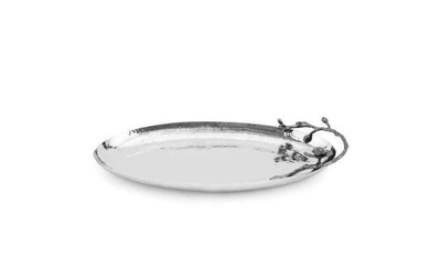 Michael Aram Black Orchid Small Stainless Steel Oval Tray Platter