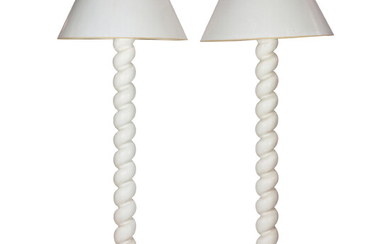 Michael Taylor spiral floor lamps, pair