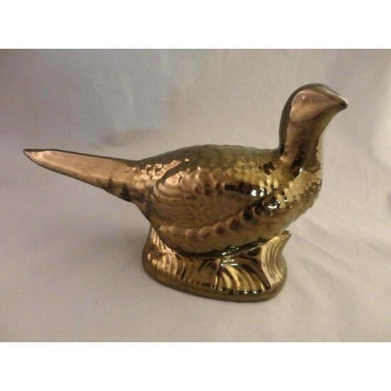 Mid Century Modern Lusterware Ceramic Pheasant Hunting