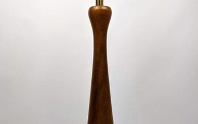 Mid Century Modern Pottery and Wood Table Lamp. Texture