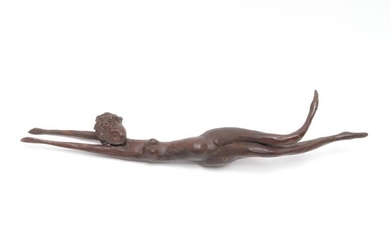 Mid-Century Modern Reclining Nude Wood Figurine