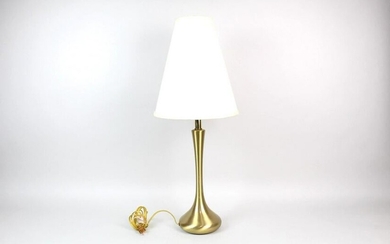 Mid-century Modern Brass Laurel Table Teardrop Lamp