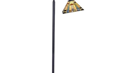 Mission Style Stained Art Glass Reading Lamp
