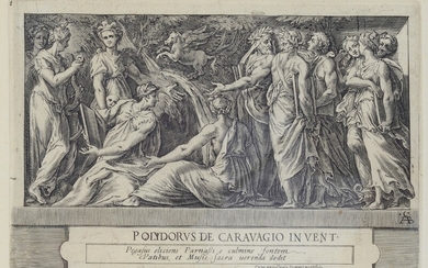 Cherubino Alberti (Borgo San Sepolcro, 1553 - Roma, 1615), Muses and poets on Mount Parnassus