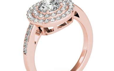 Natural 2.75 CTW Diamond Engagement Ring 18K Rose Gold