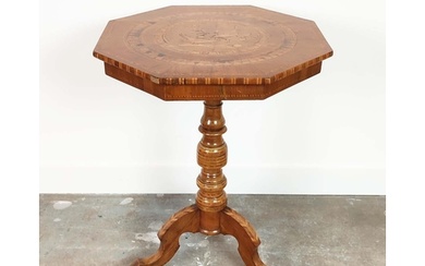 OCCASIONAL TABLE, mid 19th century Italian walnut, marquetry...