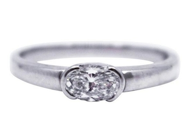 Oval Brilliant Cut 0.65 Carat Diamond Platinum Ring