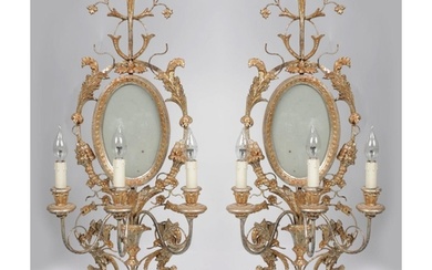 PAIR EDWARDIAN CARVED GILTWOOD APPLIQUES