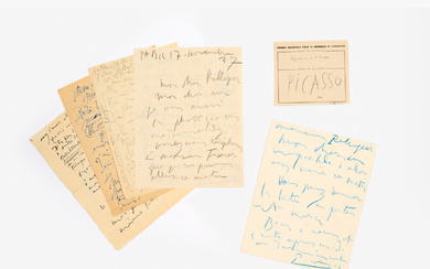 Pablo Picasso (1881-1973) Autograph correspondence with Max Pellequer, 1936-1947