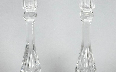 Pair Tuthill American Brilliant Glass Candlesticks