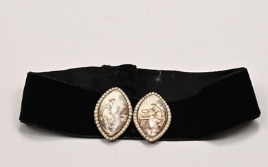 Pair of George III Brooches, Made into a Choker