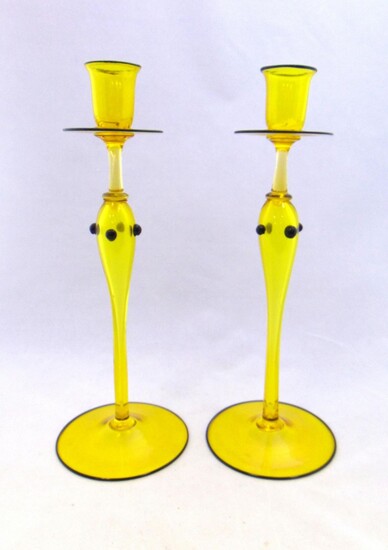 Pair of Murano glass candlesticks