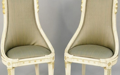 Pair of contemporary chairs. ht. 42 in., seat ht. 18