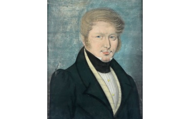 Pastel du début du XIXe siècle : "Portrait d'un jeune homme" - 56 x 42,5