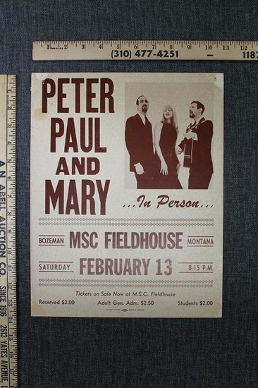 Peter, Paul and Mary – MSC Fieldhouse (1963) 11" x 14"