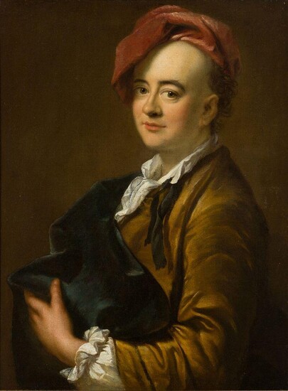 Petrus Johannes van Reysschoot, Flemish 1702-1772- Portrait of a young man, half-length, wearing a red cap, c.1730; oil on canvas, 71.4 x 54 cm. Provenance: Private Collection, UK. Note: The attribution of the present work has been confirmed by Dr...