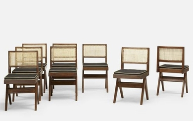 Pierre Jeanneret, dining chairs, Chandigarh, set of