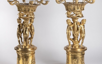 Pierre-Philippe Thomire (1751 - 1843) (group / school) A PAIR OF EMPIRE CANDELABRA