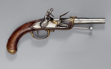 Pistolet de marine à silex modèle 1779 2e type, canon à deux pans puis rond,...