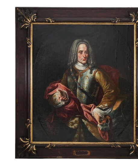 Pittore napoletano del XVIII secolo Ritratto di regnante olio su tela, cm....