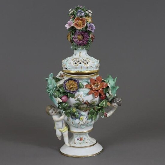 Potpourri-Vase mit Amoretten- Meissen, Knaufzeit