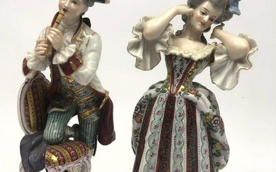 Pr Porcelain ROYAL VIENNA Figures. Man and woman in Fre