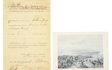 RARE 1782 LOYALIST MILITARY PASSPORT FROM CHARLESTON