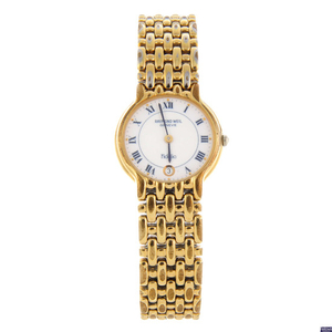 RAYMOND WEIL - a lady's gold plated Fidelio bracelet watch with a Raymond Weil watch and Gucci watch.