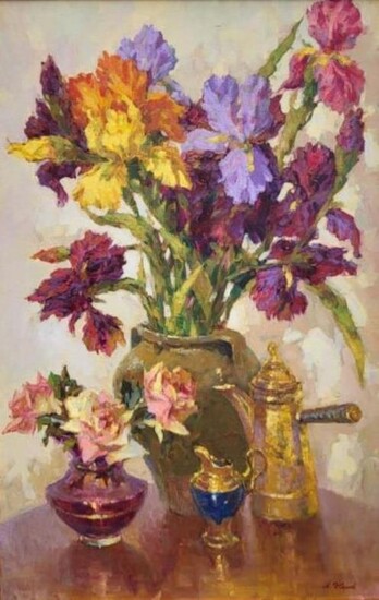 ROV (b.1974, Ukrainian) 'A still life with flowers and...
