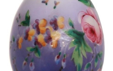 RUSSIAN PORCELAIN EASTER EGG PAINTED WITH FLOWERS