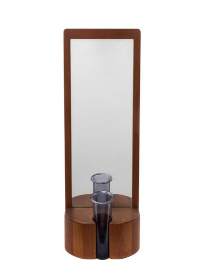 Randers Mobelfabrik Teak Framed Mirror with Glass Bud