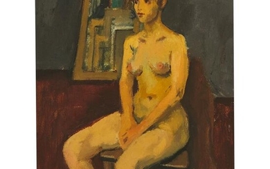 Raphael Soyer (1899-1987), NUDE, CA. 1950, signed lower rig