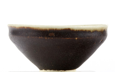 Rare Chinese Song or Yuan Black & White Glazed Tea Bowl