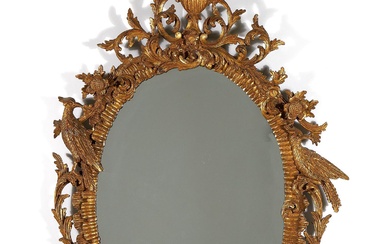 Regency Style Carved Giltwood Oval Mirror