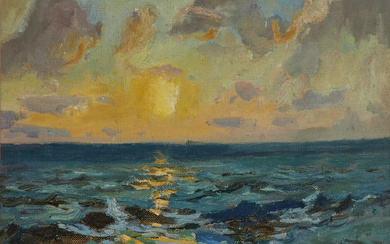 Richard Hayley Lever, Australian/American 1876-1958 - Sunset; oil on canvas,...