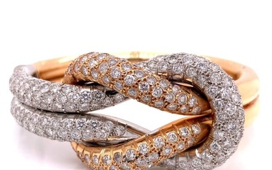 Rose and White Gold Diamond Knot Bracelet