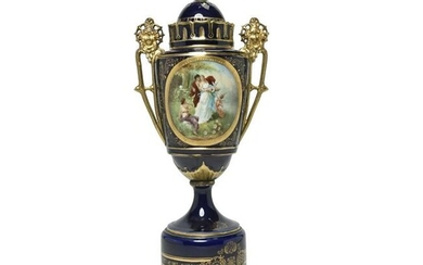 Royal Vienna Porcelain Amphora Form Urn.