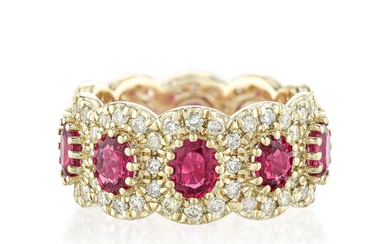 Ruby and Diamond Eternity Band, GIA Certified