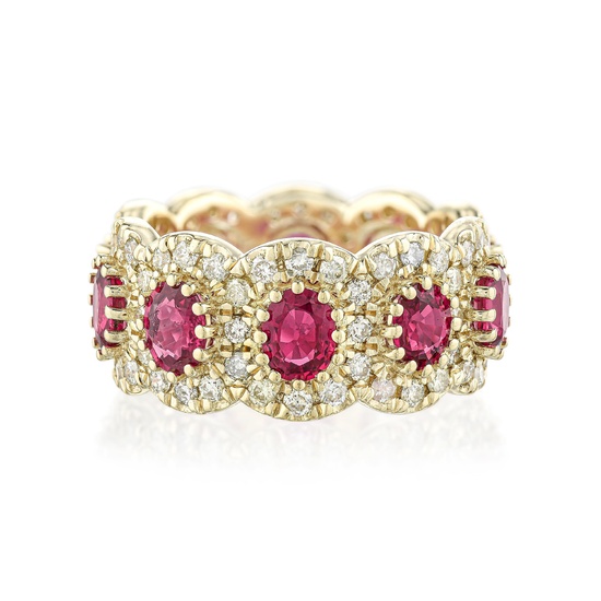 Ruby and Diamond Eternity Band, GIA Certified