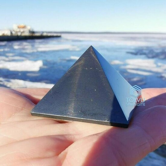 Russian Natural Black Shungite Pyramid