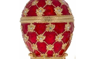 Russian Royal Coronation Trinket Jewel Box Egg
