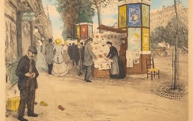 SIMON, TAVIK FRANTISEK (1877-1942) "Spielzeugverkäufer in einer Pariser Straße"