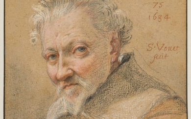 SIMON VOUET (PARIS 1590-1649), Portrait d'un homme âgé de soixante-quinze ans