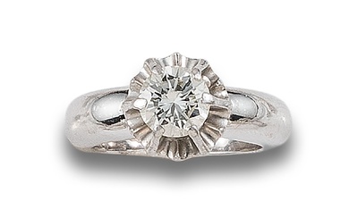 SOLITAIRE DIAMOND RING, ESTIMATED AT 1.15 CT. IN WHITE GOLD