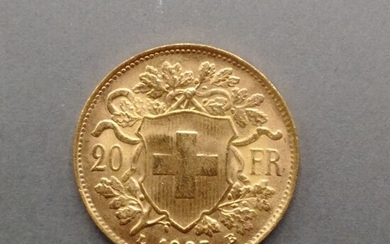 SUISSE Une pièce 20 F or - 1935 Toutes les pièces d'or sont conservées au...