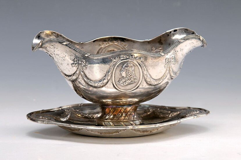Sauce boat, France, beginning 19th c., silver,...