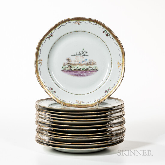 Set of Fourteen Export Porcelain Plates