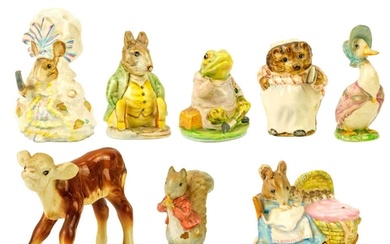 Seven Beswick Beatrix Potter figures with gold backstamps. C...